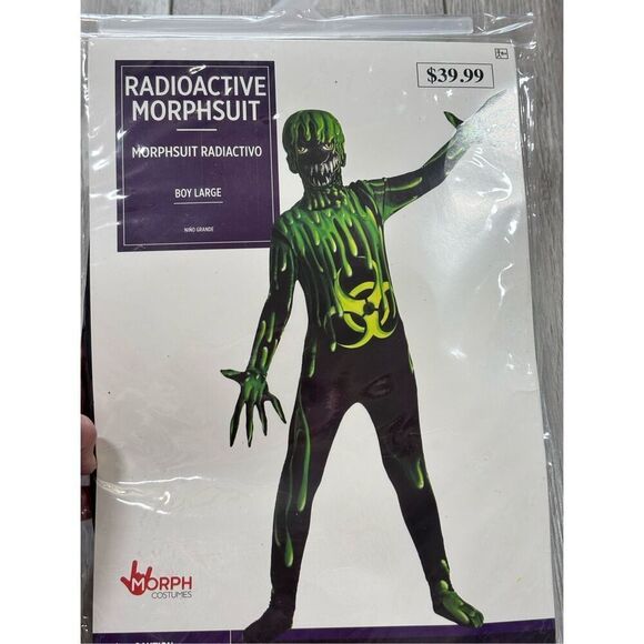 Radioactive Green Slime Morph Suit Halloween Costume Size 10-12 - Picture 1 of 9